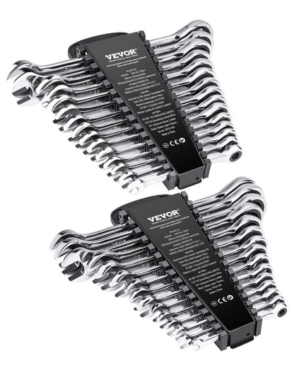 Kombinationsnyckelsats 30 ST SAE 1/4" till 1", metriskt 8-24 mm organiseringsställ