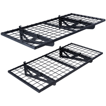 Garageförvaringshyllor, 2-pack, 4 x 2 fot Heavy Duty Garagehyllor Väggmonterade, 502 lbs Lastkapacitet (totalt) Garageförvaringsställ Flytande hyllor, Lämplig för butik, bod, garageförvaring