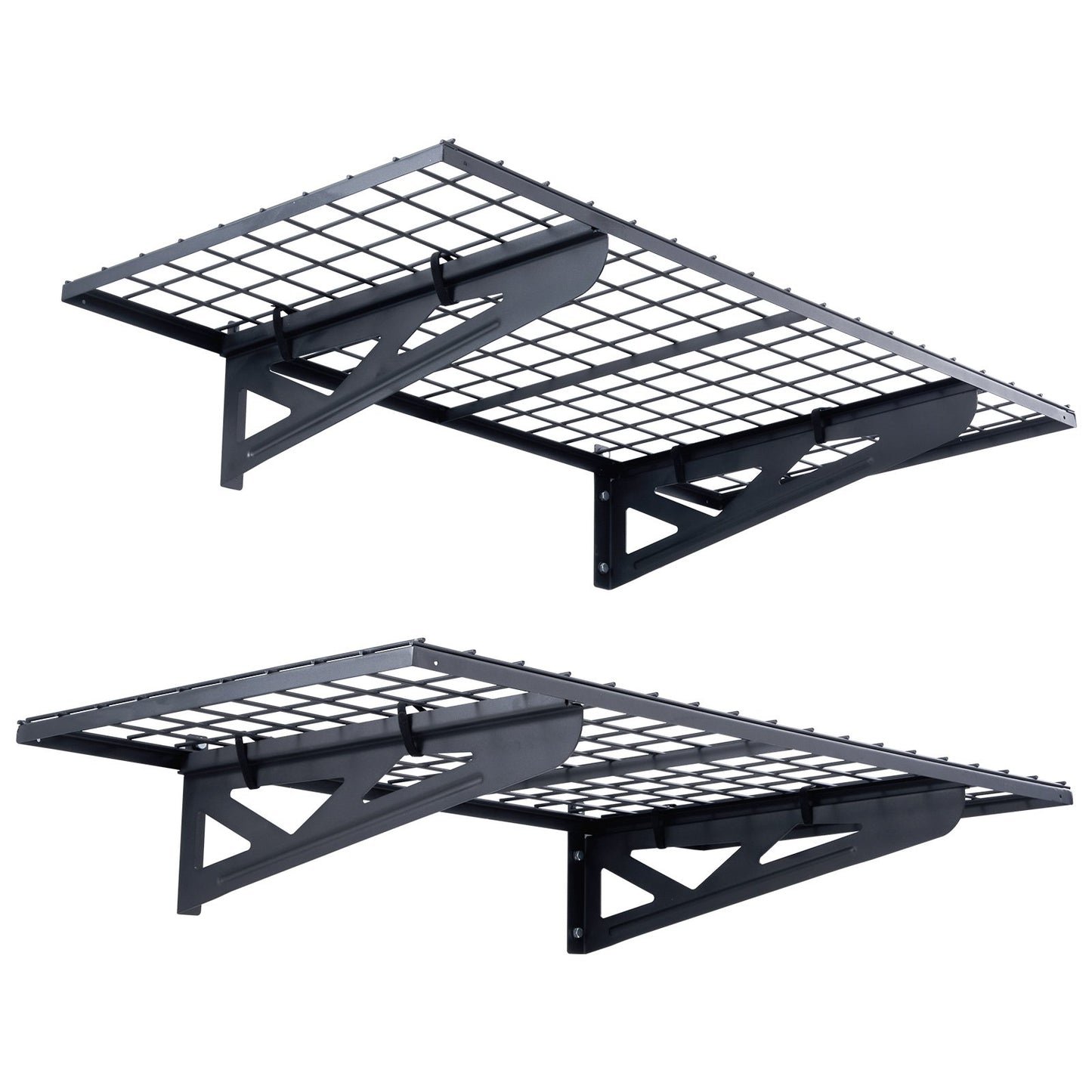 Garageförvaringshyllor, 2-pack, 4 x 2 fot Heavy Duty Garagehyllor Väggmonterade, 502 lbs Lastkapacitet (totalt) Garageförvaringsställ Flytande hyllor, Lämplig för butik, bod, garageförvaring
