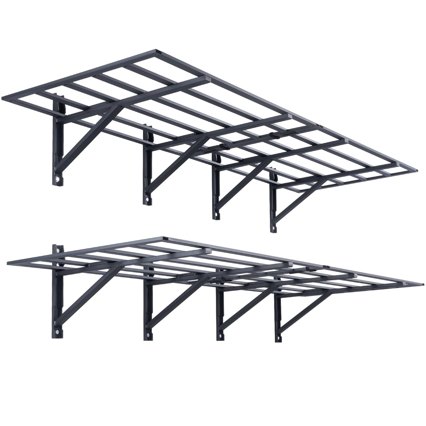 Garage Hyllor, 2-pack, 6 x 2 fot Heavy Duty Garage Hyllor Väggmonterade, 1600 lbs Lastkapacitet (totalt) Garage Förvaringsställ Flytande hyllor, Lämplig för butik, bod, garageförvaring