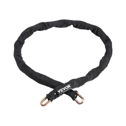 Bike Chain Lock 5,91 Ft Security Cykelkedjelås 9,5 mm Tjocklek Svart