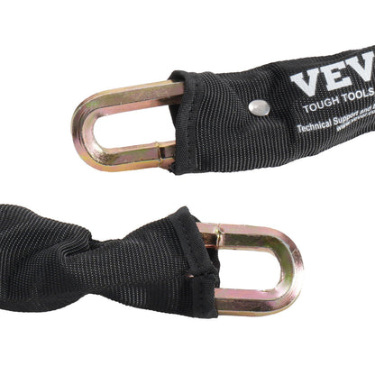 Bike Chain Lock 5,91 Ft Security Cykelkedjelås 9,5 mm Tjocklek Svart