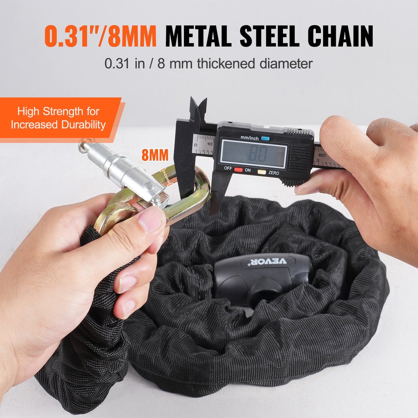 Bike Chain Lock 3,94 Ft Combination Cykel Kedjelås med 4 nycklar 8 mm