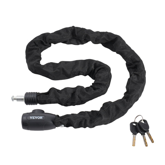Bike Chain Lock 3,94 Ft Combination Cykel Kedjelås med 4 nycklar 8 mm