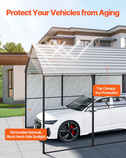 10' x 15' Metal Carport Heavy Duty Outdoor Car Shelter Garage for Boats