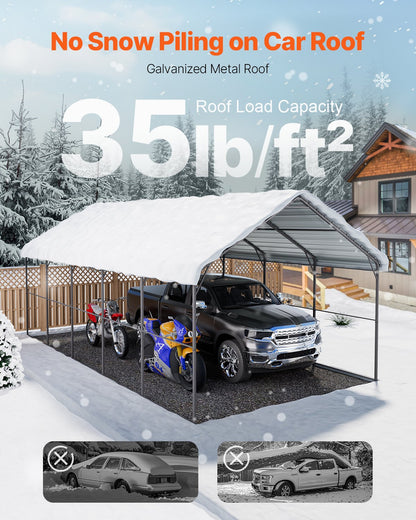 13' x 26' Metal Carport Heavy Duty Outdoor Car Shelter Garage for Boats