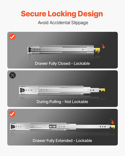 1 Par 16-60 i Soft-Close Låda Slides Kullager Full Extension