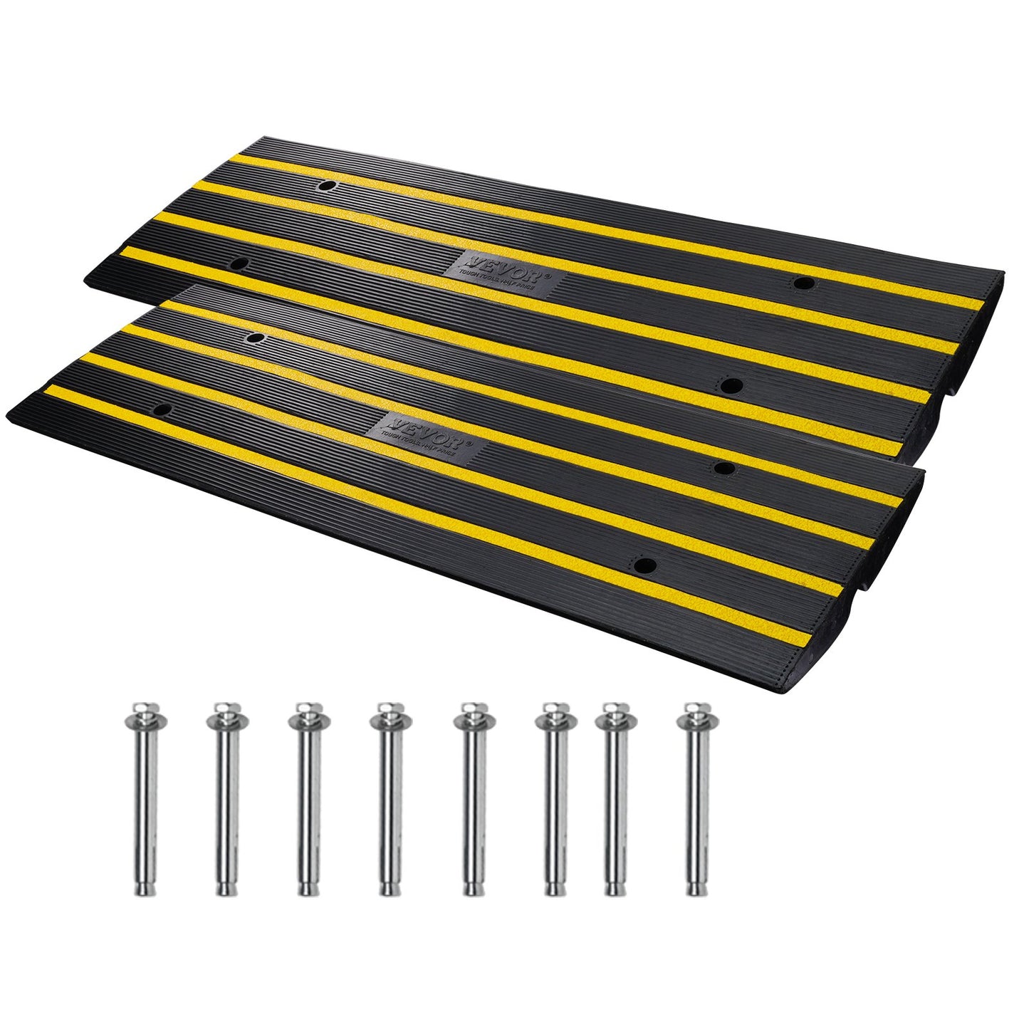 Curb Ramp Rubber Driveway Ramp 2-pack 2.6" Rise 15T loading threshold ramp