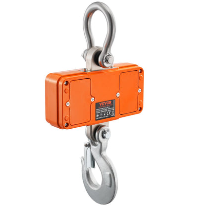 Digital Crane-våg, 2200 lbs/1000 kg, industriell tung hängvåg med fjärrkontroll, gjuten aluminiumfodral och LED-skärm, hög precision för konstruktion, fabrik, gård, jakt (orange)