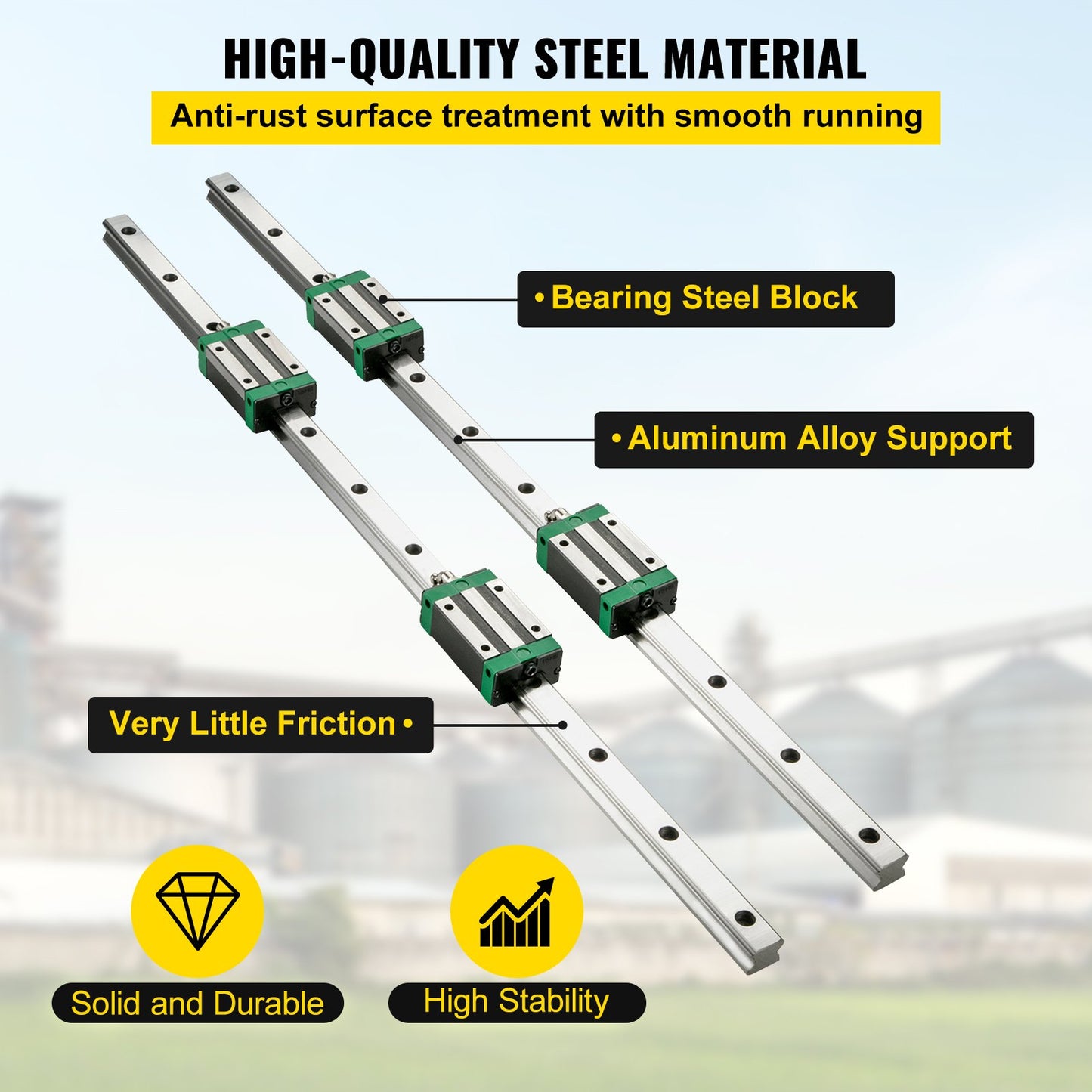 2PCS Linear Rail 0.78-66 Inch, Linear Bearings and Rails with 4PCS HSR20 Bearing Blocks, Linear Slide Rails Plus for DIY CNC Routers Lathes Milling Machines, Linear Slide Kit Fits XYZ Axis