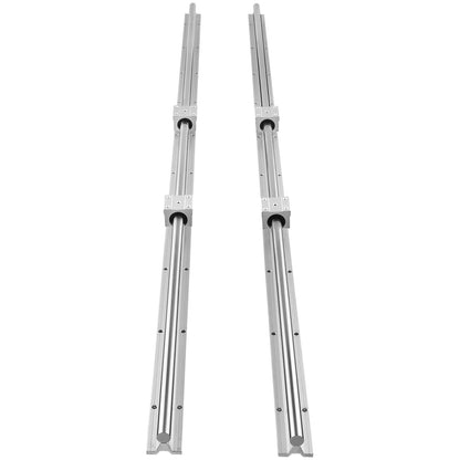 Linearführungsschienen, SBR16 1500 mm, 2 Stück 59 Zoll/1500 mm SBR16-Führungsschienen und 4 Stück SBR16UU-Gleitblöcke, Linearschienen und Lagersatz für automatisierte Maschinen, DIY-Projekt-CNC-Fräsmaschinen