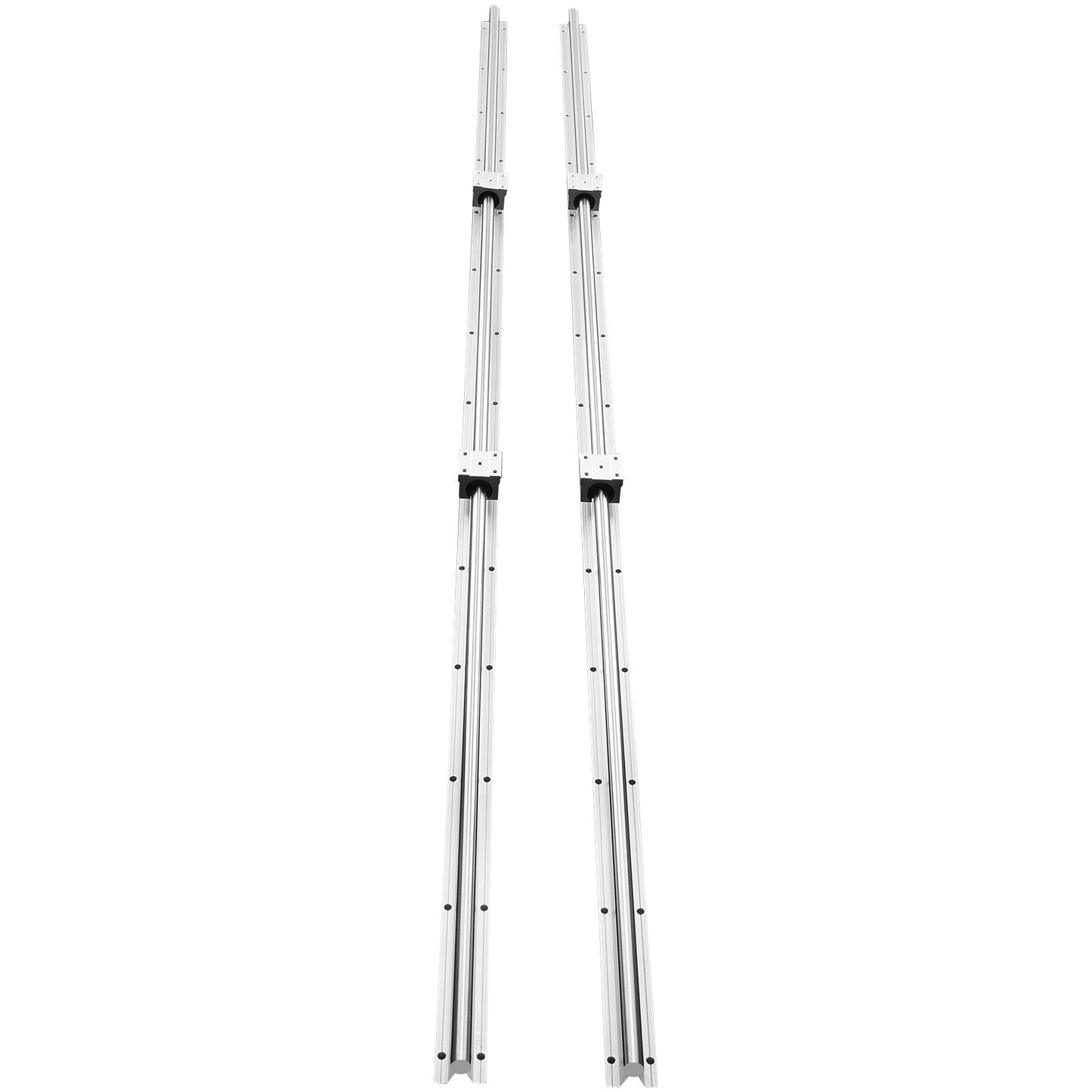 Linearführungsschienen, SBR20 2200 mm, 2 Stück 86,6 Zoll/2200 mm SBR20-Führungsschienen und 4 Stück SBR20UU-Gleitblöcke, Linearschienen und Lagersatz für automatisierte Maschinen, DIY-Projekt-CNC-Fräsmaschinen