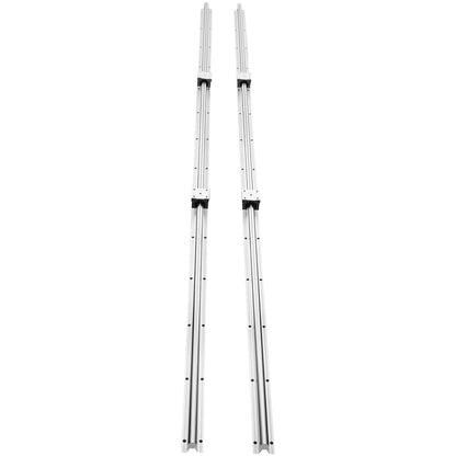 Linearführungsschienen, SBR20 2200 mm, 2 Stück 86,6 Zoll/2200 mm SBR20-Führungsschienen und 4 Stück SBR20UU-Gleitblöcke, Linearschienen und Lagersatz für automatisierte Maschinen, DIY-Projekt-CNC-Fräsmaschinen