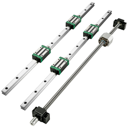 Linear Guide Rail 2pcs HGR20-1700mm Linear Slide Rail with 1pcs RM1605-1700mm Ball Screw with BF12/BK12 Kit Linear Slide Rail Guide Rail Square for DIY CNC Routers Lathes