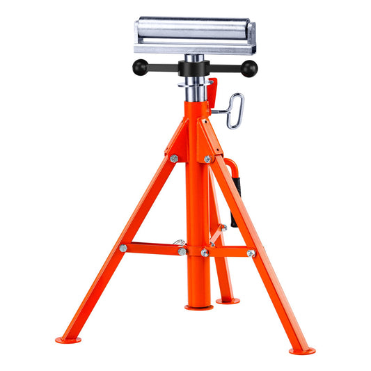 Roll Stand, Heavy Duty 2500 LBS Load Capacity, 27.6"-52" Height Adjustable, 45# Steel Foldable Roll Support Stand for Pipe, Wood Boards