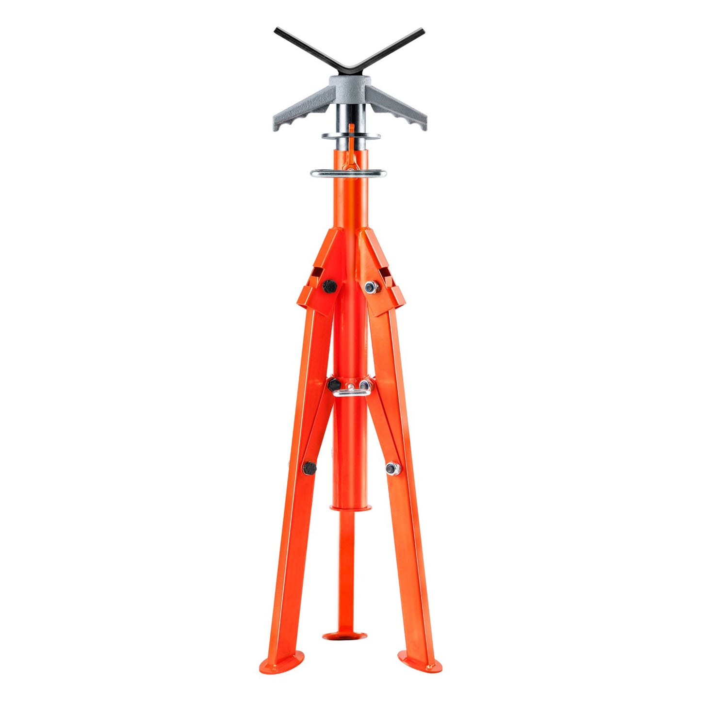 Pipe Stand, 2500LBS Heavy Duty Pipe Jack-stativ, 27,2"-52" Höjdjusterbar V Head Pipe Stand, 45# stål fällbar Jack Stand för 1/2-12 tums rör