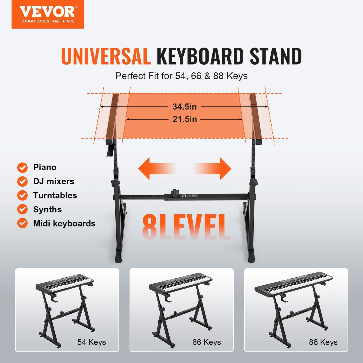 Piano Keyboard Stand and Bench Set, Z Style, Heavy Duty Digital Piano Music Stand and Seat, 250 lbs Capacity with Adjustable Piano Bench Width Height Wheels, Fits for 54-88 Keys Electric Pianos