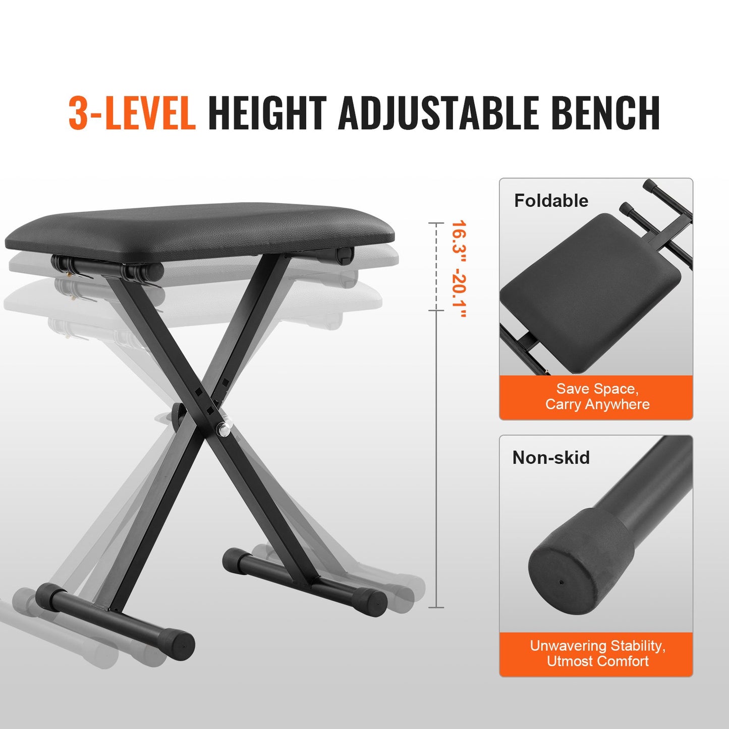Piano Keyboard Stand and Bench Set, Z Style, Heavy Duty Digital Piano Music Stand and Seat, 250 lbs Capacity with Adjustable Piano Bench Width Height Wheels, Fits for 54-88 Keys Electric Pianos