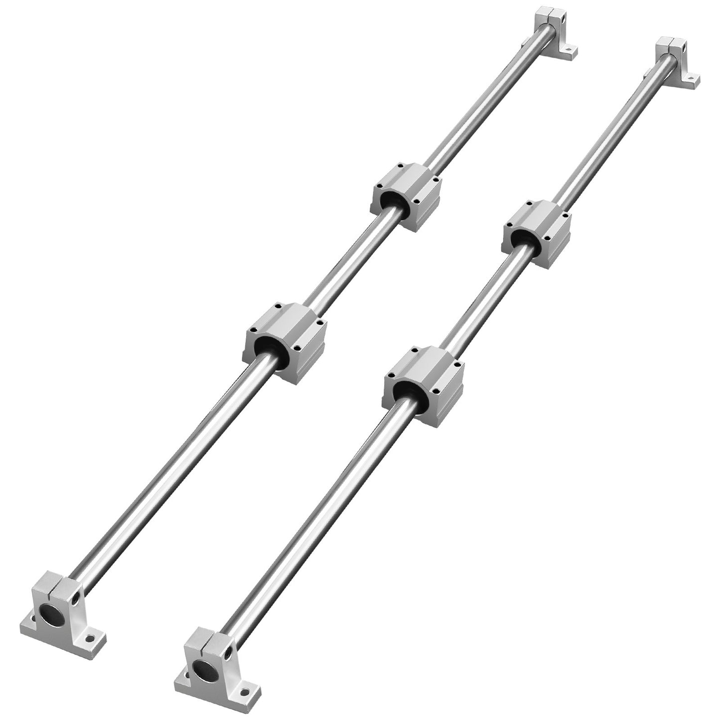 Linearführungsschienen, SFC20 1200 mm, 2 Stück 39,4 Zoll/1000 mm SFC20-Führungsschienen, 4 Stück SC20-Gleitblöcke, 4 Stück Schienenstützen, Linearschienen und Lagersatz für automatisierte Maschinen, CNC-Heimwerkerprojekte