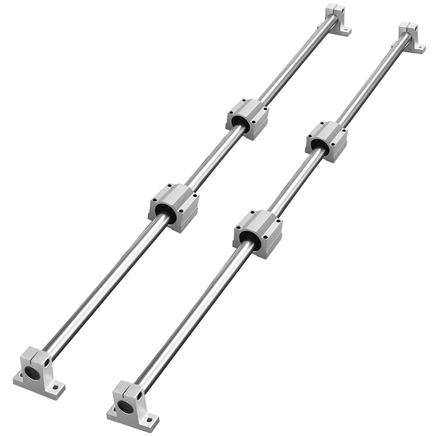 Linearführungsschienen, SFC20 1200 mm, 2 Stück 39,4 Zoll/1000 mm SFC20-Führungsschienen, 4 Stück SC20-Gleitblöcke, 4 Stück Schienenstützen, Linearschienen und Lagersatz für automatisierte Maschinen, CNC-Heimwerkerprojekte