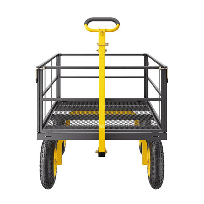 Steel Garden Cart 1400lb Capacity Heavy Duty Yard Wagon Cart 13in Tires