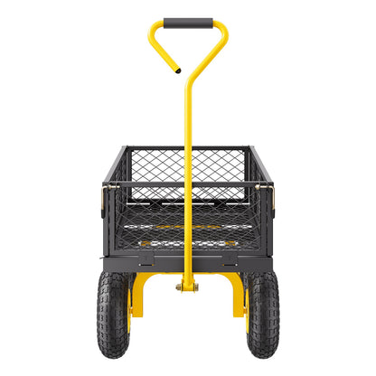 Steel Garden Cart 500lb Capacity Heavy Duty Yard Wagon Cart 10in Tires