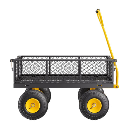 Steel Garden Cart 500lb Capacity Heavy Duty Yard Wagon Cart 10in Tires