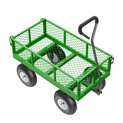 Steel Garden Cart 680lb Capacity Heavy Duty Yard Wagon Cart 10in Tires