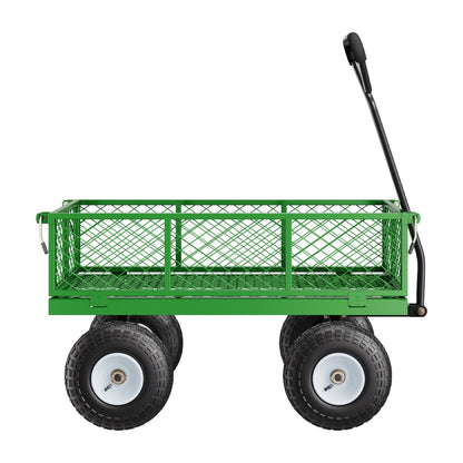 Steel Garden Cart 680lb Capacity Heavy Duty Yard Wagon Cart 10in Tires