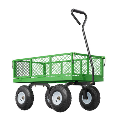 Steel Garden Cart 680lb Capacity Heavy Duty Yard Wagon Cart 10in Tires