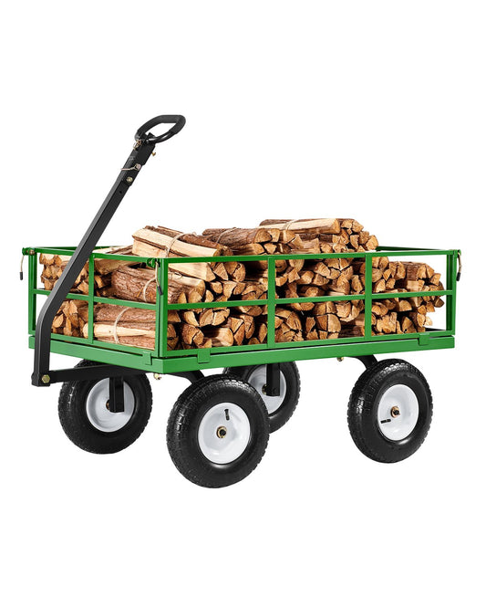 Steel Garden Cart 1200lbs Capacity Heavy Duty Wagon Cart 13in Tires