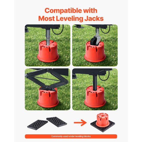 Domkraftblock för släpvagn, 6 nivåblock för husbilar, 20 cm höga, 900 kg med 2 dynor