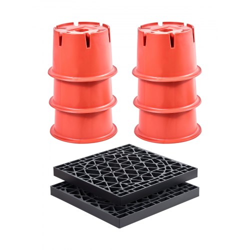 Domkraftblock för släpvagn, 6 nivåblock för husbilar, 20 cm höga, 900 kg med 2 dynor
