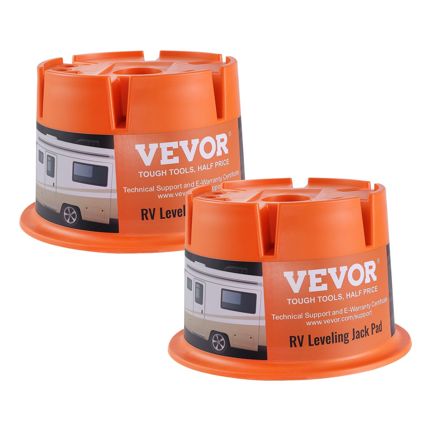 Trailer Jack Block, 2000 lbs Kapacitet per RV Leveling Block, högkvalitativ polypropylen RV Camper Stabilizer Blocks, RV Resetillbehör Används för alla tunga Jack, stolpe, fot, 5:e hjul, 2-pack