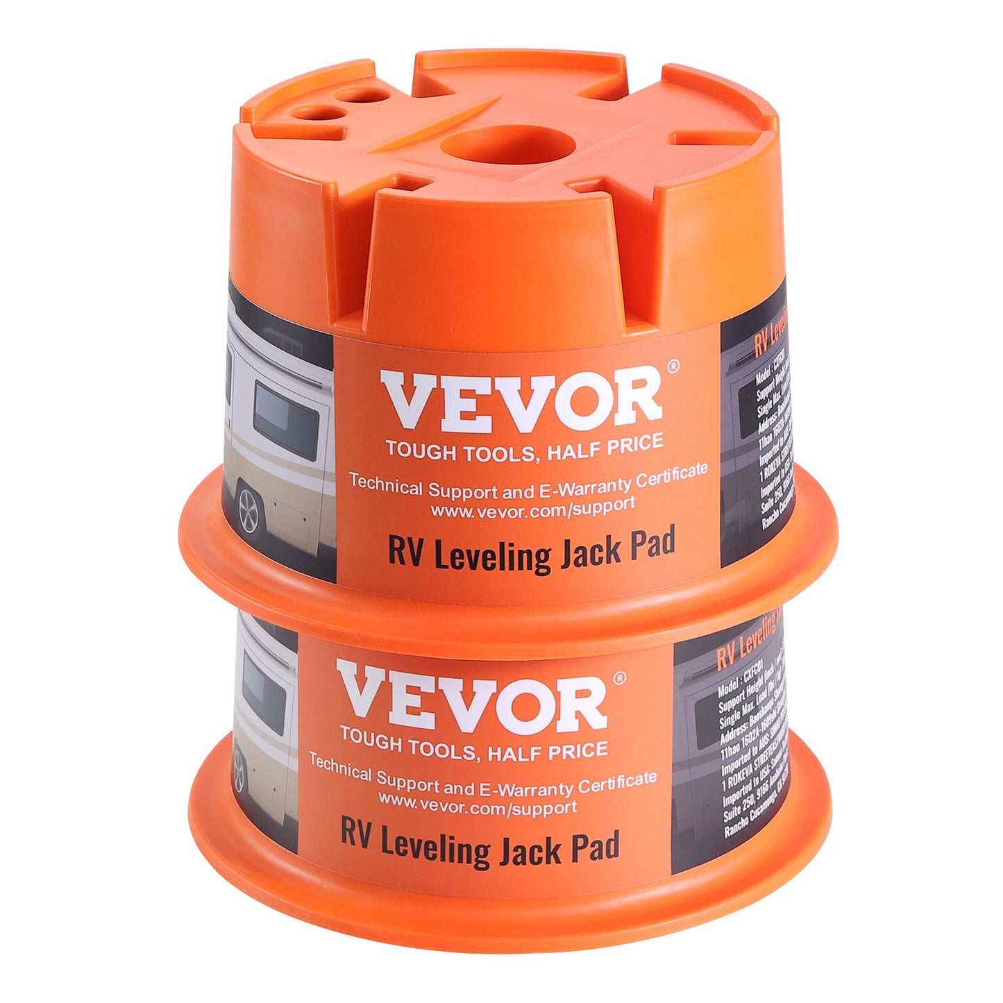 Trailer Jack Block, 2000 lbs Kapacitet per RV Leveling Block, högkvalitativ polypropylen RV Camper Stabilizer Blocks, RV Resetillbehör Används för alla tunga Jack, stolpe, fot, 5:e hjul, 2-pack