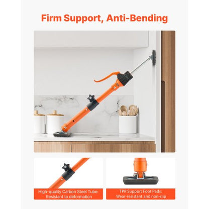 Skåpdomkraftsstöd, 2-pack, 40-60 cm teleskopisk snabbstödstång i stål, justerbart 3:e handssystem upp till 100 kg kapacitet för installation av skåp, lyft av gipsväggar, laststänger |  EU