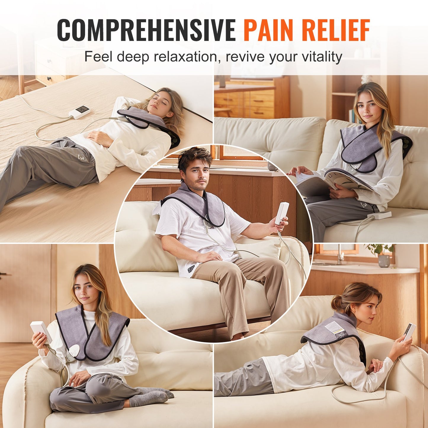 Far Infrared Heating Pad 54 Natural Jade & 30 Tourmaline Stone Heating Pad