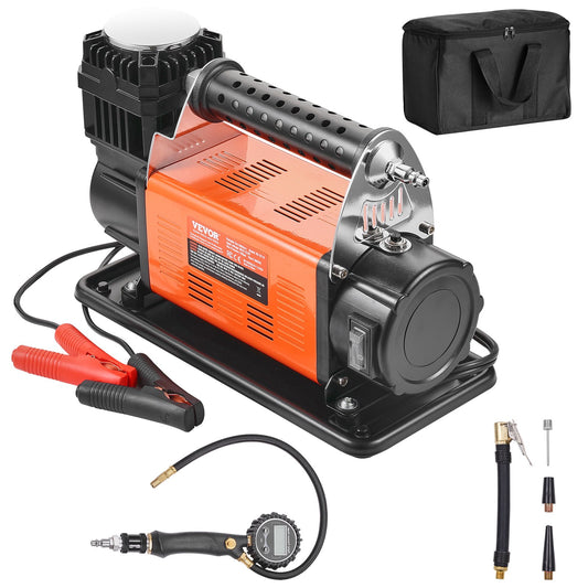 12V Heavy Duty Bärbar Luftkompressor Bildäck Inflator 7.06CFM 150PSI