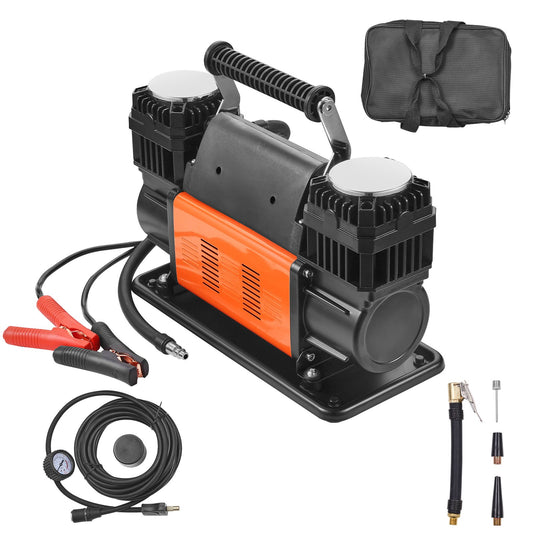10.6CFM Bärbar däckinflator Dubbelcylindrig luftkompressor 12V 150PSI