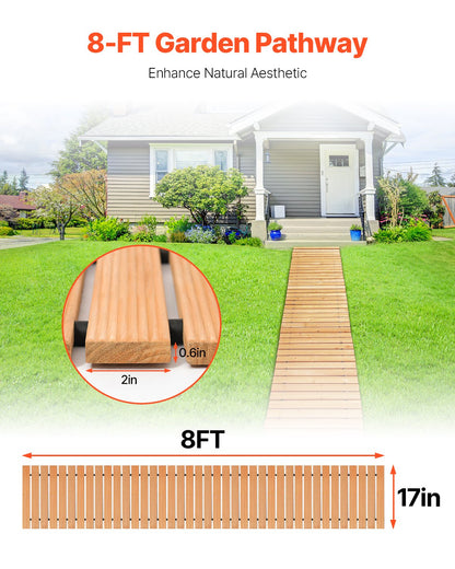 8 ft L x 17 in W Straight Garden Path Rollout Garden Walkway