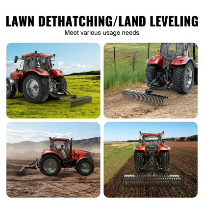 Tow Behind Dethatcher 72" 3-Point Lawn Dethatcher Rake with Accessories