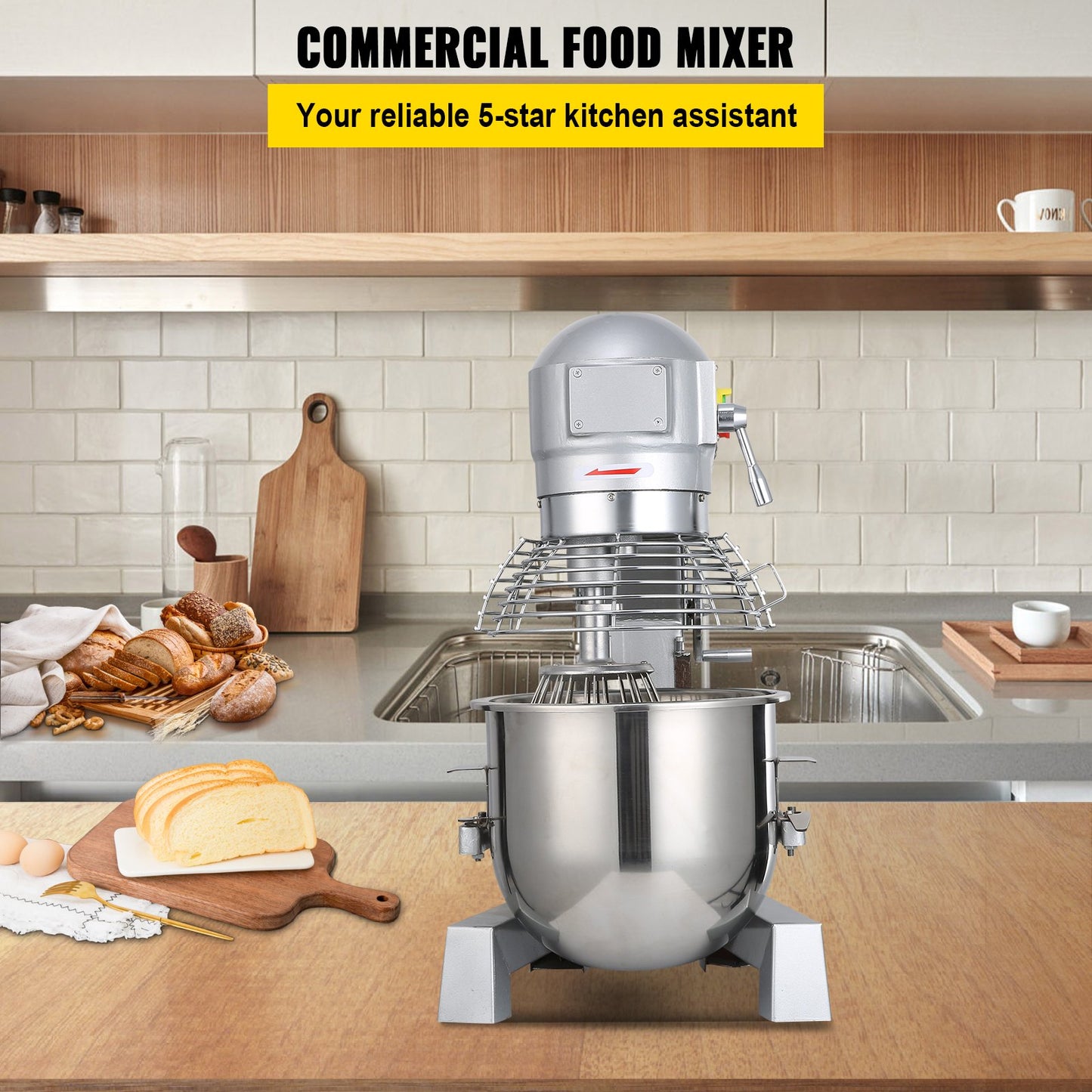 15Qt Kommersiell Heavy Duty stål 3-hastighets stativ mat/deg mixer