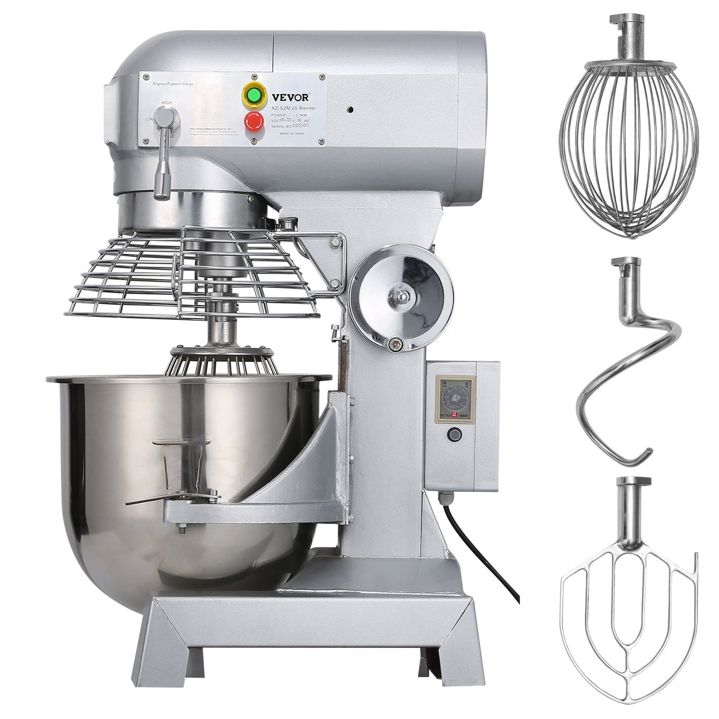 15Qt Kommersiell Heavy Duty stål 3-hastighets stativ mat/deg mixer