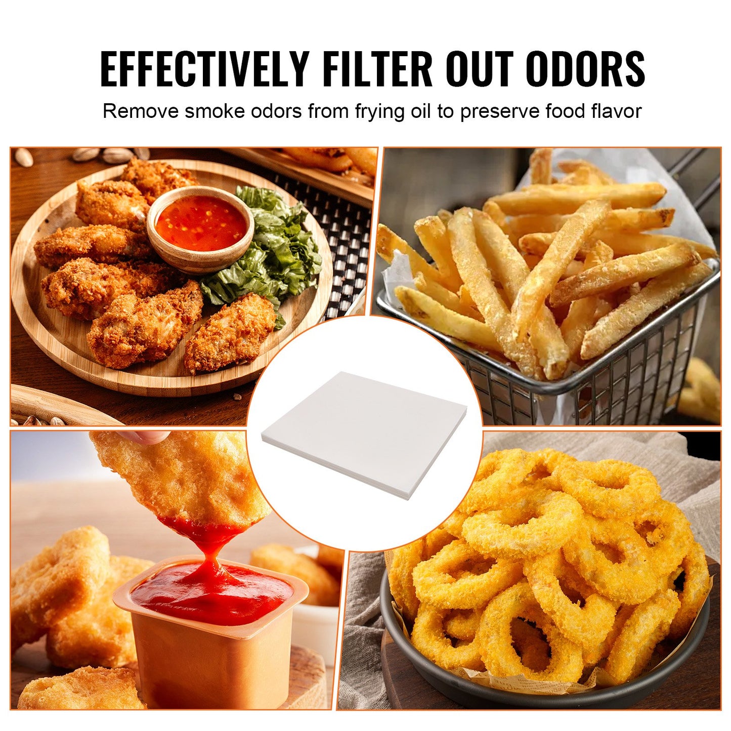 Fritösfilterpapper, 100 ark, 19,3" x 16,1", Ersättningsfilterark för fritösfilter för 18L/38L kommersiell mobil fritösfiltermaskin, för restaurang, snabbmatsbutik, Carnival Concession Stand