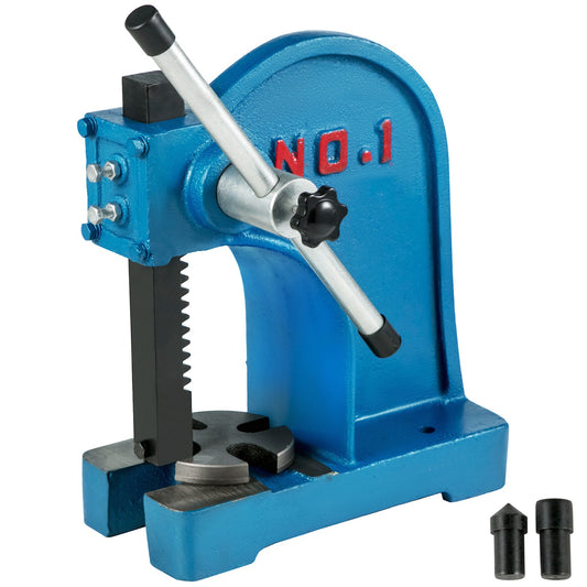 Arbor Press 1 Ton Manuell Desktop Arbor Press 4-5/8 tum Maximal höjd Heavy Duty Arbor Press Gjutjärn Material för nitning stansning hål