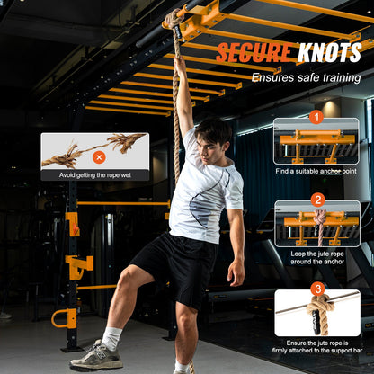 1"x50FT Gym klätterrep Fitness Styrketräningsrep Hemträning