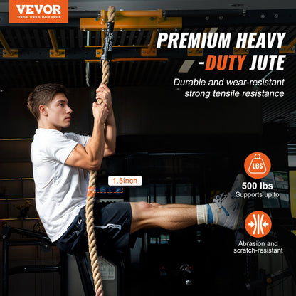 1.5"x15FT Gym Climbing Rope Fitness Strength Training Rope Home Workout