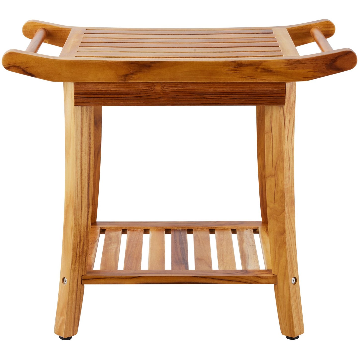Duschbänk i teak 22 x 14,4 x 18,5 i trä duschpallsstol för badrum