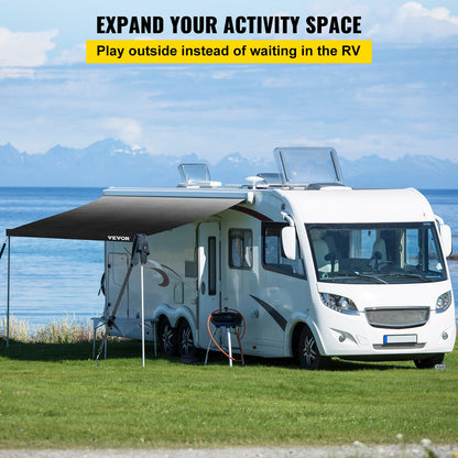 RV Markistyg RV Camper Trailer Ersättningstyg 18 ft Charcoal Fade