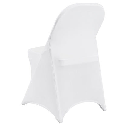 12PCS White Stretch Spandex Chair Covers, Foldable Kitchen Chair Covers, Universal Washable Slipcovers, Removable Chair Covers, for Wedding Party Dining Banquet Events